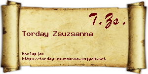 Torday Zsuzsanna névjegykártya